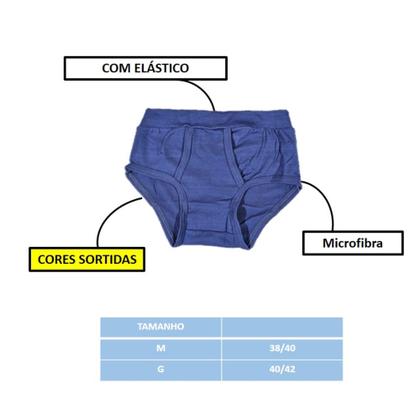 Imagem de Kit com 3 Cuecas, com Abertura, para Senhor, Tamanho M/G/GG, Sortidas