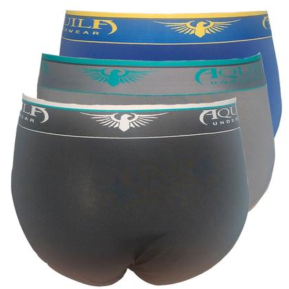 Imagem de Kit Com 3 Cuecas Masculina Slip Elastico Exposto Microfibra