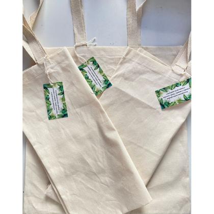 Imagem de kit com 3 Ecobag Sacola ecológica 45x45cm lisa 100% Algodão