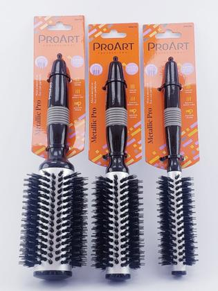 Imagem de Kit com 3 escovas Metallic Pró 15, 25 e 38mm na cor Cinza - PROART