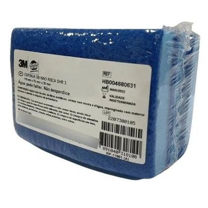 Imagem de Kit com 3 Esponja Azul Nao Risca Limpeza Delicada SCOTCH-BRITE