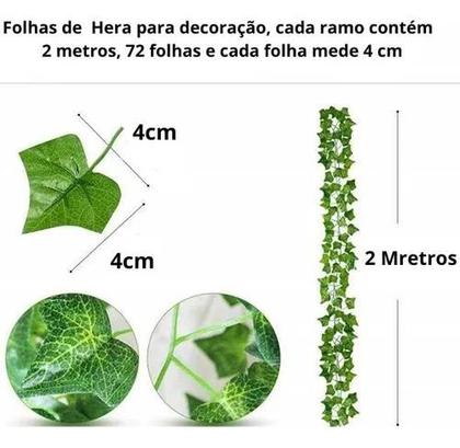 Imagem de Kit Com 3 Faixa De Hera Trepadeiras Artificiais Decoração