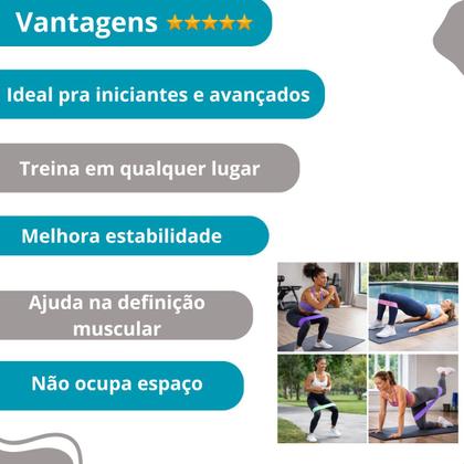 Imagem de Kit com 3 Faixas Elásticas para Treino Feminino