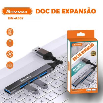 Imagem de Kit com 3 Hub Usb 3.0 de 4 Portas Expansor USB Pc Notebook Multi Portas 4 EM 1 Bommax