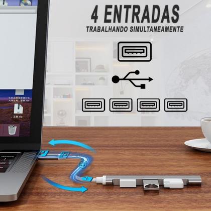 Imagem de Kit com 3 Hub Usb 3.0 de 4 Portas Expansor USB Pc Notebook Multi Portas 4 EM 1 Bommax