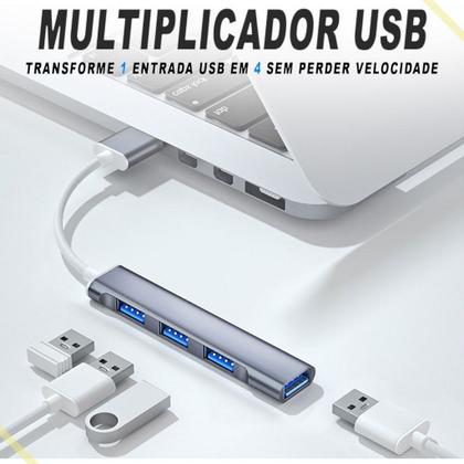 Imagem de Kit com 3 Hub Usb 3.0 de 4 Portas Expansor USB Pc Notebook Multi Portas 4 EM 1 Bommax