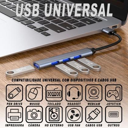 Imagem de Kit com 3 Hub Usb 3.0 de 4 Portas Expansor USB Pc Notebook Multi Portas 4 EM 1 Bommax