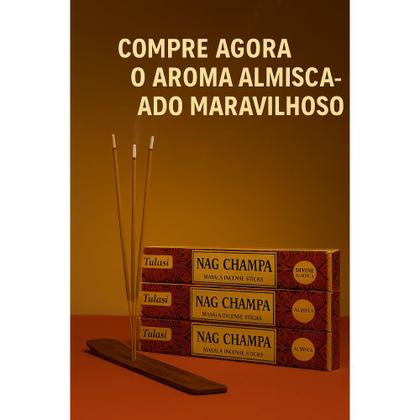Imagem de Kit com 3 Incensos Indianos Nag Champa Massala Tulasi