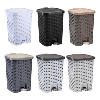 Imagem de Kit Com 3 Lixeiras Smart Cesto Interno Pedal Amortecedor 7L 15L 25L Cimento