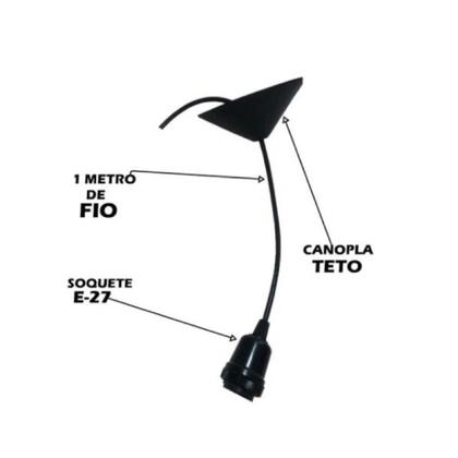 Imagem de Kit com 3 Lustres de Teto/Luminária de MDF PP para todos os ambientes