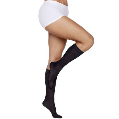 Imagem de Kit Com 3 Meias 3/4 Média Compressão Kendall Ultra Pro Original Feminina Com Ponteira 20-30Mmhg