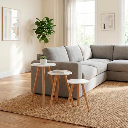 Imagem de Kit com 3 Mesas De Canto Para Salas Decorativas