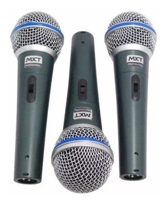 Imagem de Kit Com 3 Microfones Mxt Pro Btm 58a Com Maleta Dinâmico 