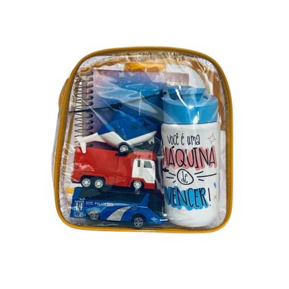 Imagem de KIT COM 3 MINI mochila AMARELA infantil transparente cristal escola viagem lancheira piscina brinquedo