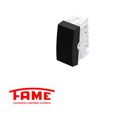 Imagem de Kit Com 3 Módulos Interruptores Fame Intermediário Preto Black 4033