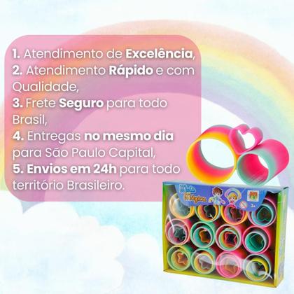 Imagem de Kit com 3 Molas Mágicas ArcoÍris DM Toys Coloridas Diversão