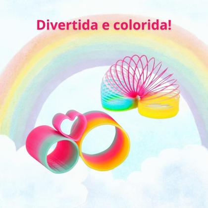 Imagem de Kit com 3 Molas Mágicas ArcoÍris DM Toys Coloridas Diversão
