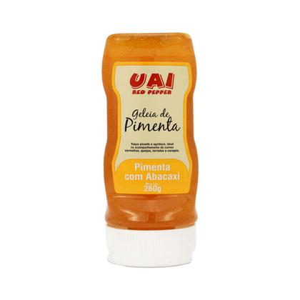 Imagem de Kit com 3 Molho Geleia de Pimenta Uai P Carnes e Queijos Defumado Abacaxi Extraforte