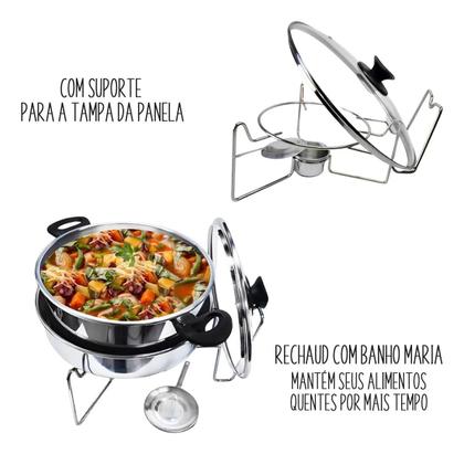 Imagem de Kit Com 3 Panelas De Banho Maria Réchauds Para Buffet Festas