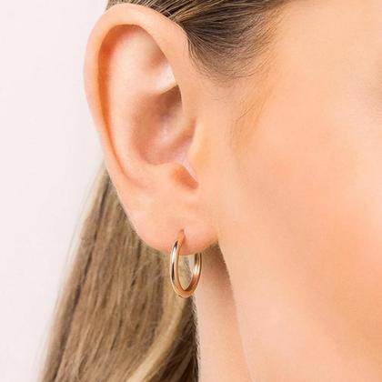 Imagem de Kit Com 3 Pares De Argolas Rommanel Para Primeiro Segundo Terceiro Furo Banhadas  Ouro 18k