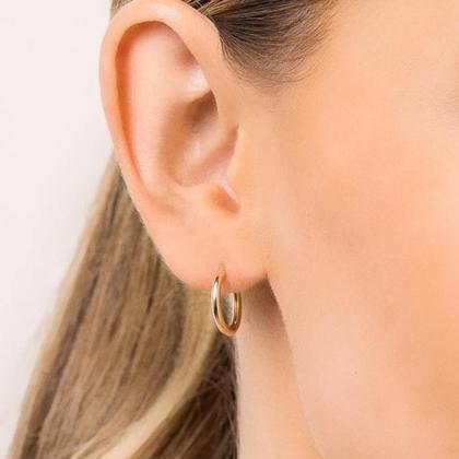 Imagem de Kit Com 3 Pares De Argolas Rommanel Para Primeiro Segundo Terceiro Furo Banhadas  Ouro 18k