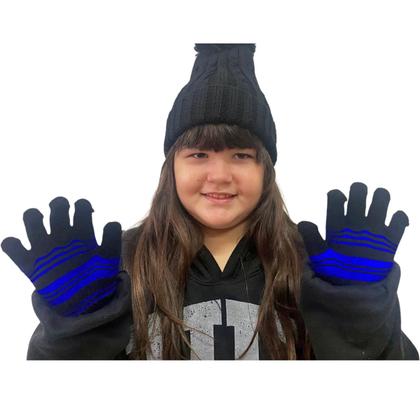 Imagem de Kit Com 3 Pares Luvas De Frio Quentinhas Para Inverno Infantil Unissex