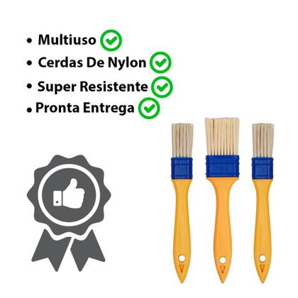 Imagem de Kit Com 3 Peças Trincha Pincel Para Pintura Tinta Latex Acrilica Parede Jogo Pinceis