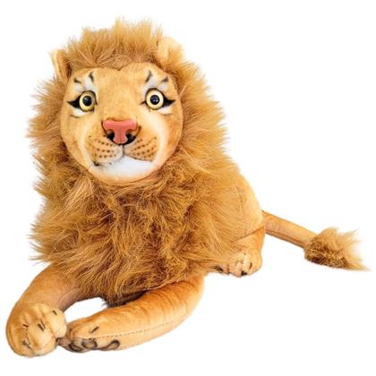 Imagem de Kit Com 3 Pelúcias Leão Tigre E Onça Bichos Safari Realista