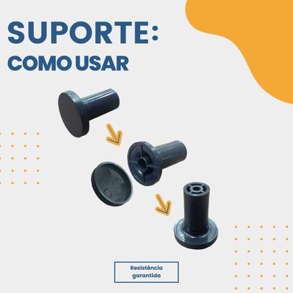 Imagem de Kit com 3 Penduradores Suporte Fixador Multiuso de Parede 4cm para Pendurar Espelho Acessórios Bolsas