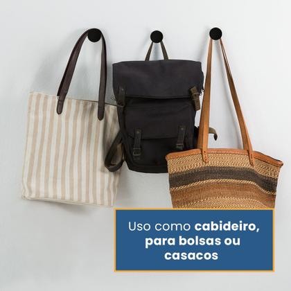 Imagem de Kit com 3 Penduradores Suporte Fixador Multiuso de Parede 4cm para Pendurar Espelho Acessórios Bolsas