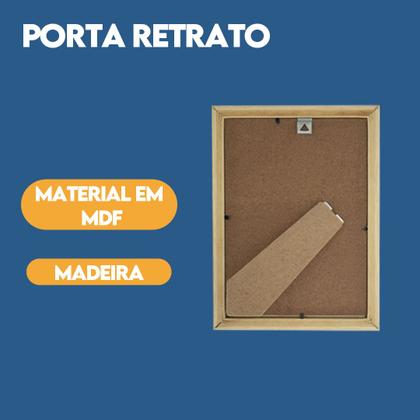 Imagem de Kit com 3 Porta retrato para Fotos com Moldura de Madeira 15x21 para Casa Escritório Hall