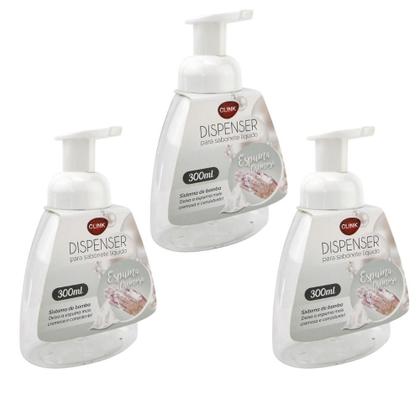 Imagem de Kit Com 3 Porta Sabonete Líquido Espuma Cremoso Dispenser Banheiro