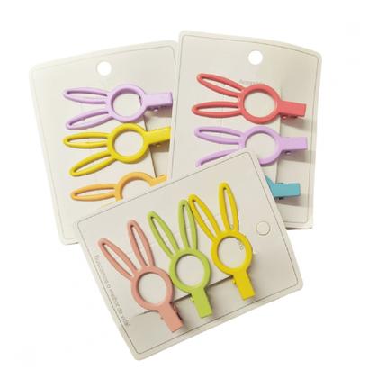 Imagem de Kit Com 3 Presilhas Para Cabelo Formato Coelho