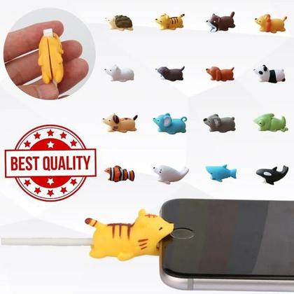 Imagem de Kit Com 3 - Protetor Cabo Usb Carregador Bichinhos