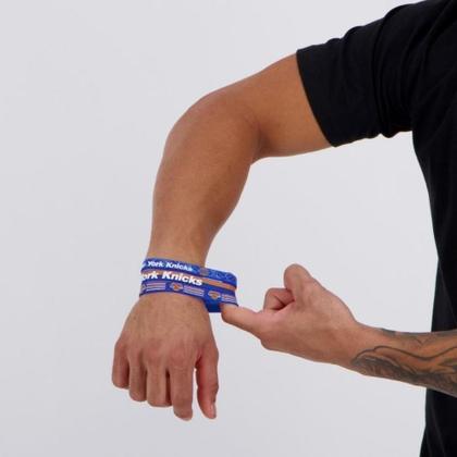 Imagem de Kit com 3 pulseiras de silicone nba new york knicks - maccabi