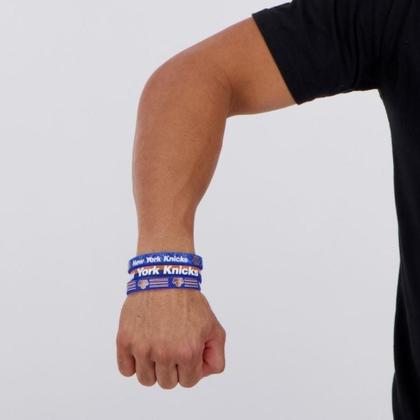 Imagem de Kit com 3 pulseiras de silicone nba new york knicks - maccabi
