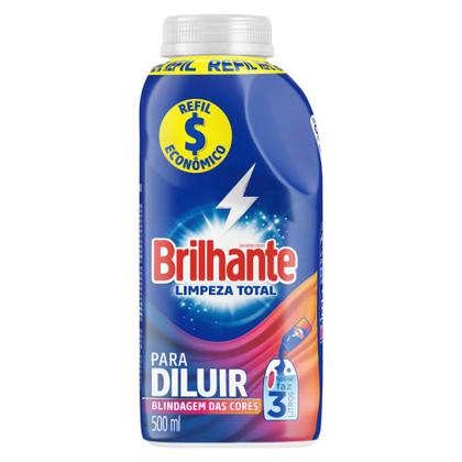 Imagem de Kit com 3 Refis Sabão Líquido Concentrado Brilhante Limpeza Total 500ml