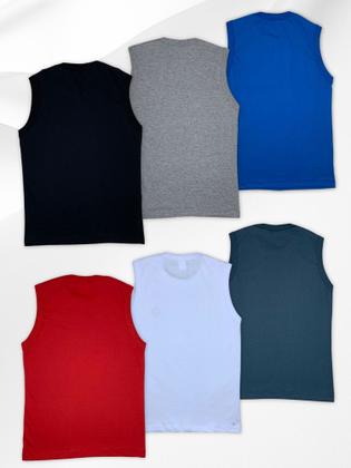 Imagem de Kit Com 3 Regata Bordado Infantil e Juvenil Menino/Masculino Verão