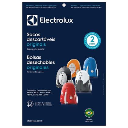 Imagem de Kit com 3 sacos descartáveis Electrolux SBENE para aspiradores de pó