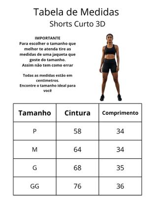 Imagem de Kit Com 3 Short Legging 3D Academia Fitness Feminino