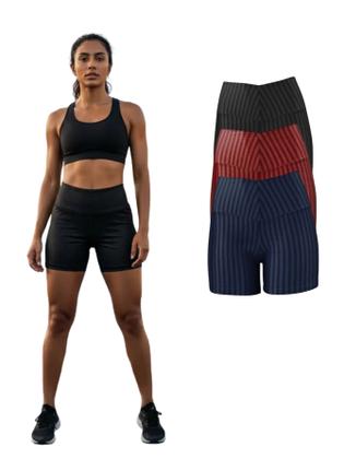 Imagem de Kit Com 3 Short Legging 3D Academia Fitness Feminino