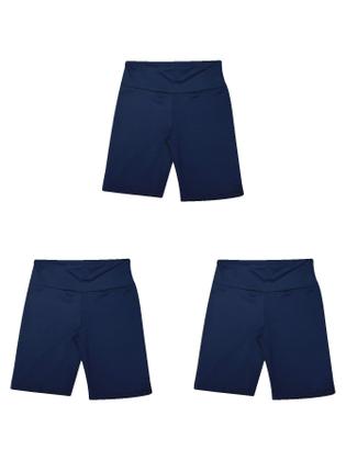 Imagem de Kit Com 3 Shorts Longo Academia Suplex Cintura Alta Feminino