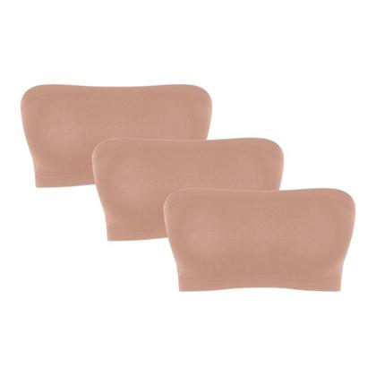 Imagem de Kit com 3 Soutien Poliamida Top Feminino Sutiã Sem Costura Sem Bojo Segura Seios Faixa Trifil