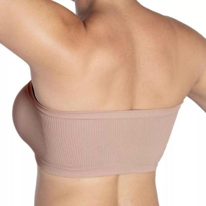 Imagem de Kit com 3 Soutien Poliamida Top Feminino Sutiã Sem Costura Sem Bojo Segura Seios Faixa Trifil