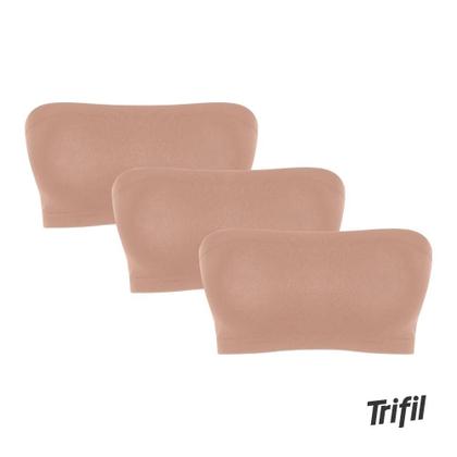 Imagem de Kit com 3 Soutien Poliamida Top Feminino Sutiã Sem Costura Sem Bojo Segura Seios Faixa Trifil