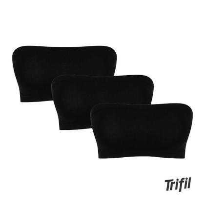 Imagem de Kit com 3 Soutien Poliamida Top Feminino Sutiã Sem Costura Sem Bojo Segura Seios Faixa Trifil
