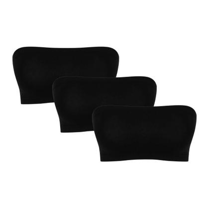 Imagem de Kit com 3 Soutien Poliamida Top Feminino Sutiã Sem Costura Sem Bojo Segura Seios Faixa Trifil