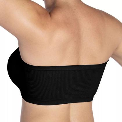 Imagem de Kit com 3 Soutien Poliamida Top Feminino Sutiã Sem Costura Sem Bojo Segura Seios Faixa Trifil