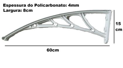 Imagem de Kit Com 3 Suporte Para Toldo Policarbonato Universal Mão Francesa Abs 60cm