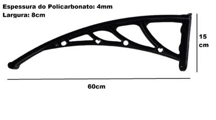 Imagem de Kit Com 3 Suporte Para Toldo Policarbonato Universal Mão Francesa Abs 60cm